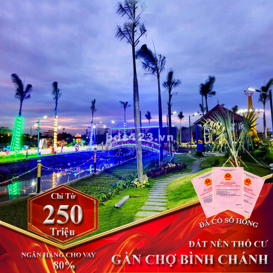 Bán đất ven sông gần chợ Bình Chánh giá đầu tư sinh lời cao, full thổ cư, bao sang tên
