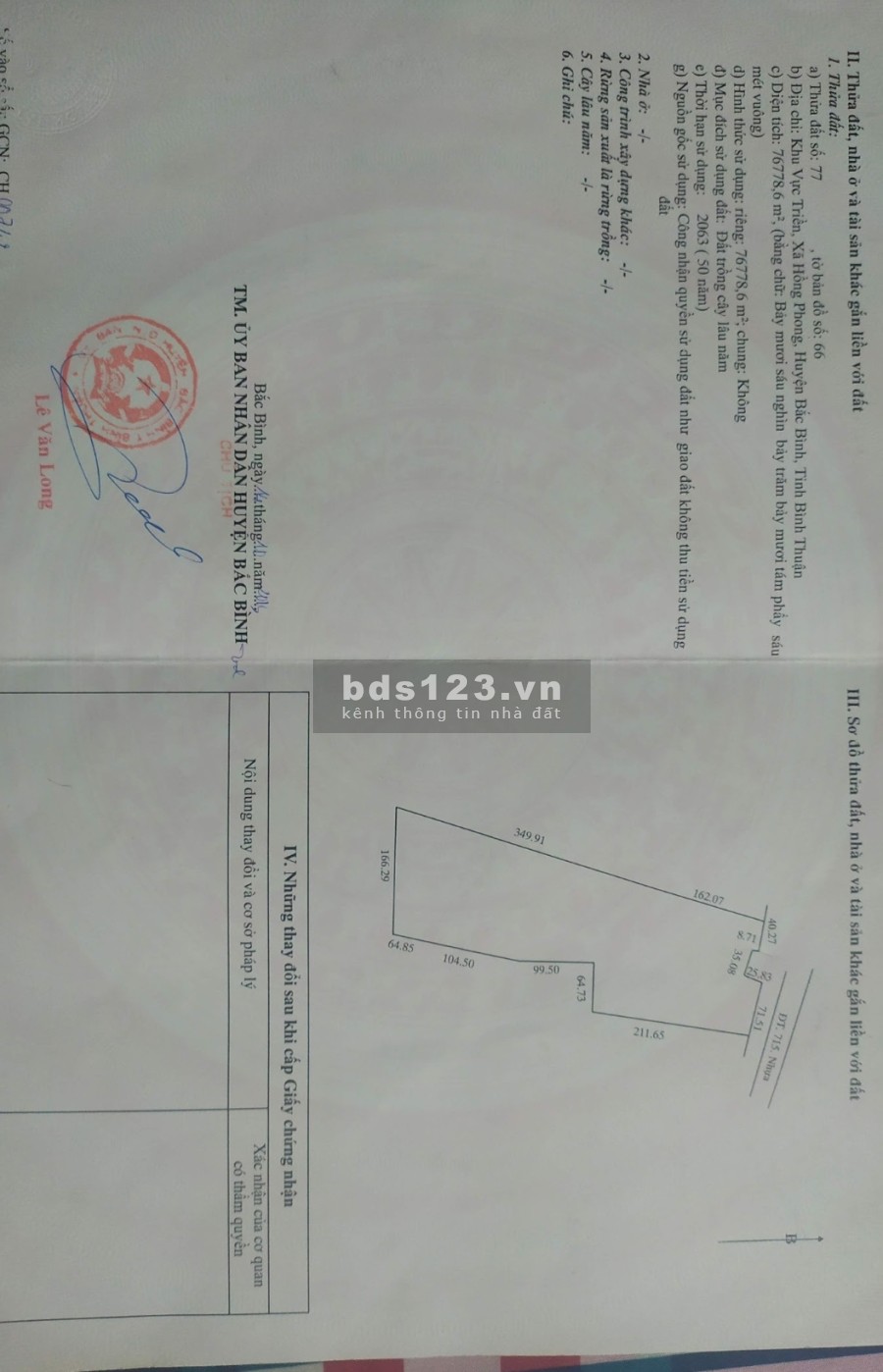Cần ra vài sào ở khu vực xã hồng phong huyện bắc bình bán nhanh lấy lộc, lh 0917952865
