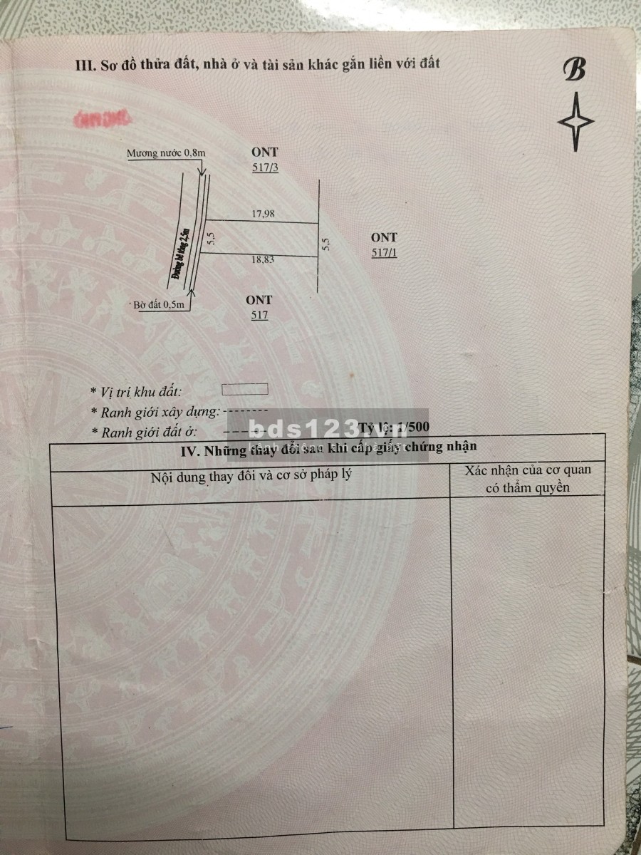 Bán đất gấp đối diện Trường Đại Học Nội Vụ vào 50m.