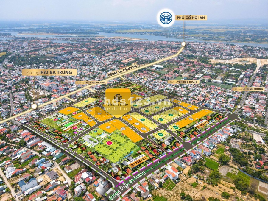 Đất nền trung tâm TP Hội An xây dựng tự do, tiện kinh doanh villa, ks, nhà hàng, ở cách phố cổ 800m