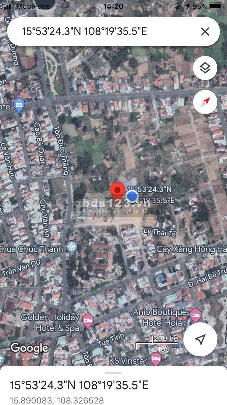 Đất nền trung tâm TP Hội An xây dựng tự do, tiện kinh doanh villa, ks, nhà hàng, ở cách phố cổ 800m