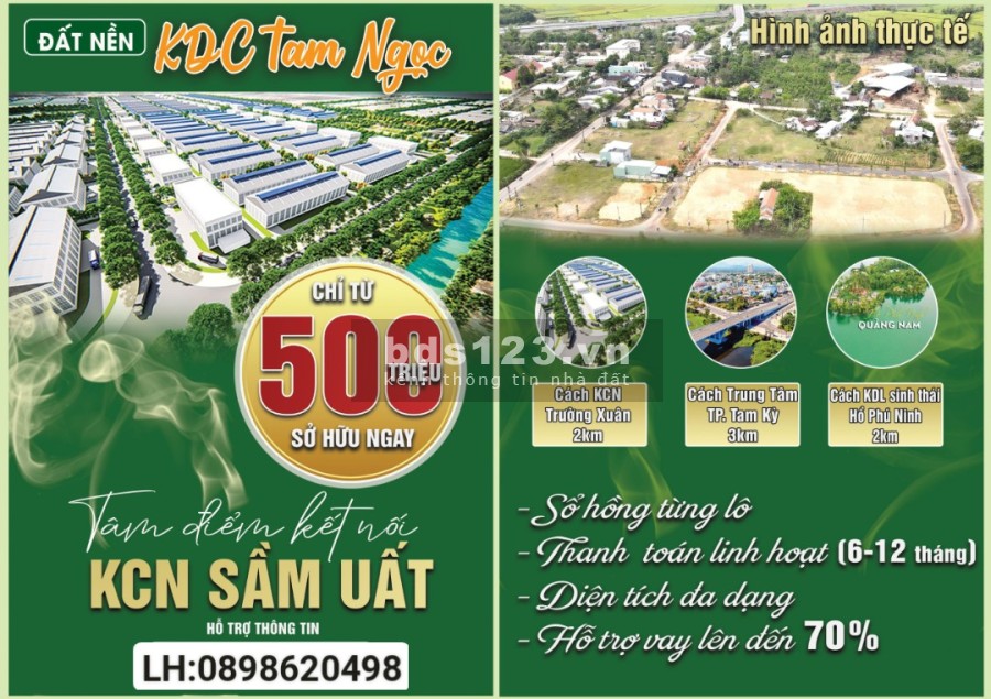 Chỉ 8-9 triệu/m2 đã sở hữu BĐS TP Tam Kỳ Quảng Nam sổ hồng từng lô, bao sang tên công chứng