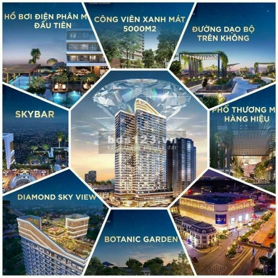 Bán căn hộ chung cư cao cấp 5 sao Charm Diamond ngay trung tâm Dĩ An, tiện ích bạt ngàn