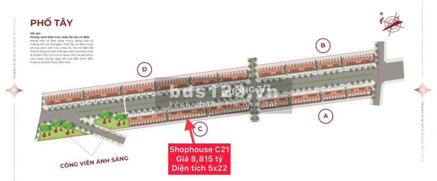 2 căn shophouse Đại Lộ thương mại dt 5x22 lộ giới 30m2 hỗ trợ không lãi suất giá chỉ 8x tỷ