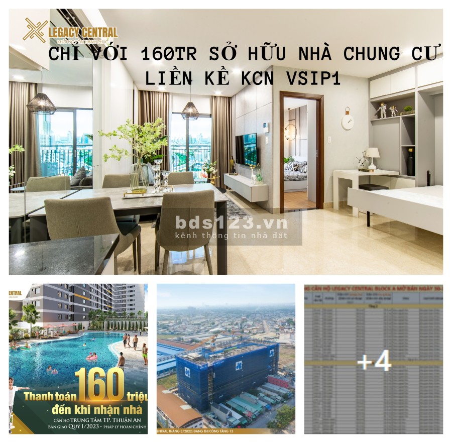 Bán căn chung cư 1PN+ trung tâm Thuận An, giao nhà hoàn thiện kèm thiết bị nội thất cao cấp