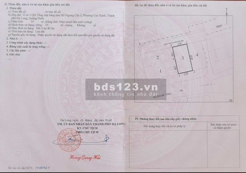 Bán đất mặt đường Cao Xanh sổ đỏ chính chủ mặt tiền đường lớn, giá tốt đầy tư sinh lời
