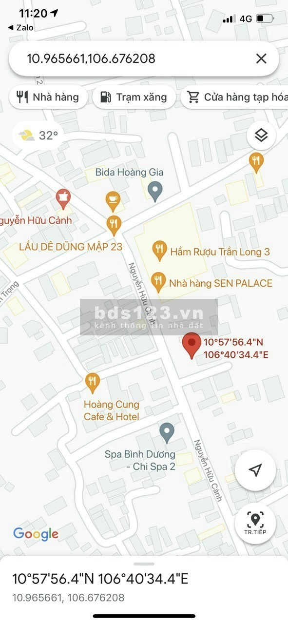 Mặt tiền Nguyễn Hữu Cảnh, Phú Thọ, Thủ Dầu Một giá bán 6.9 tỷ, làm việc chính chủ