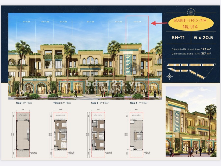 Shophouse trục đường biển 45 mét Novaworld Hồ Tràm ngân hàng hỗ trợ, giá tốt