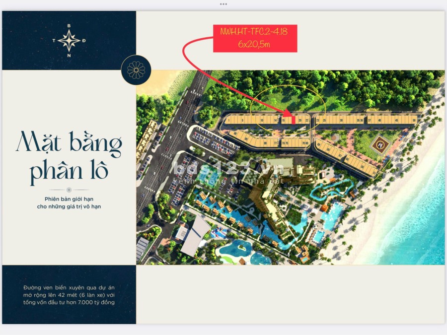 Shophouse trục đường biển 45 mét Novaworld Hồ Tràm ngân hàng hỗ trợ, giá tốt