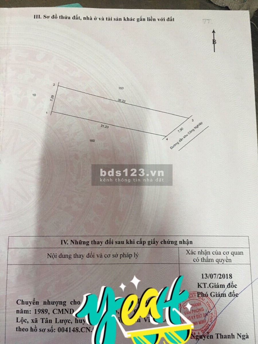 Giảm nhanh 70 triệu - Bán Nền Mặt Tiền Gần KCN Bình Minh, Vĩnh Long