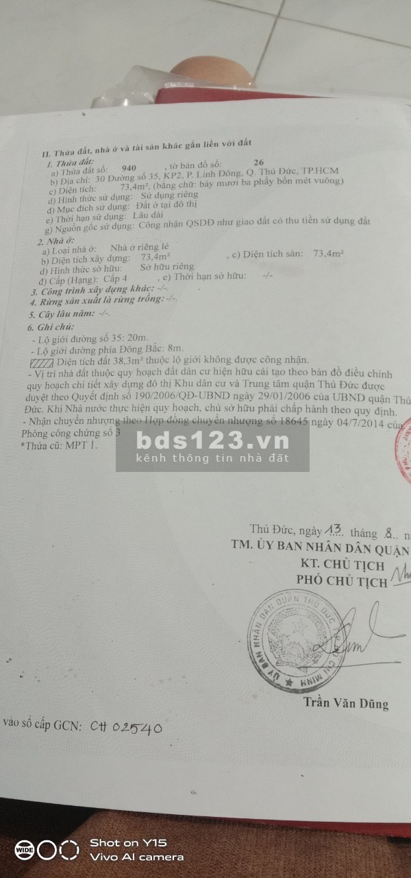 Cần bán gấp nhà mặt tiền đường số 35 Linh Đông Thủ Đức liên hệ 0706226288