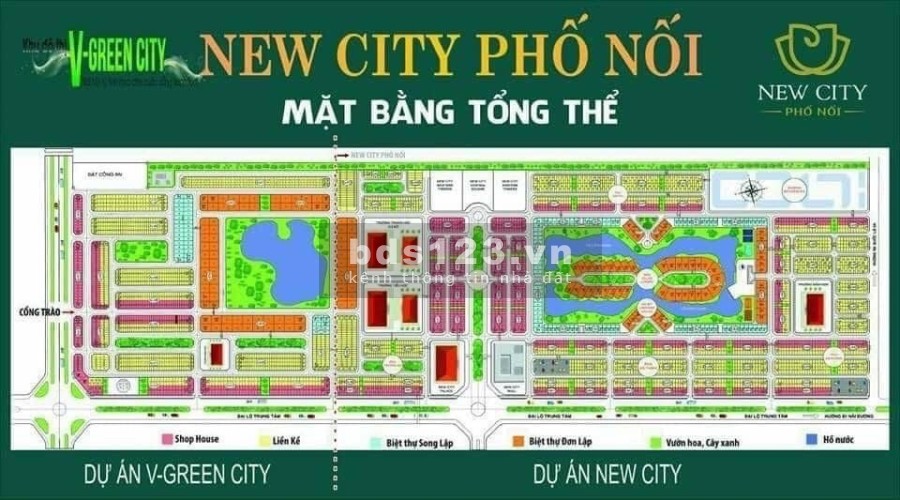 Bán shophouse mặt hồ giá bán 18 triệu/m2, dự án New City Phố Nối, giá 18 triệu/m2