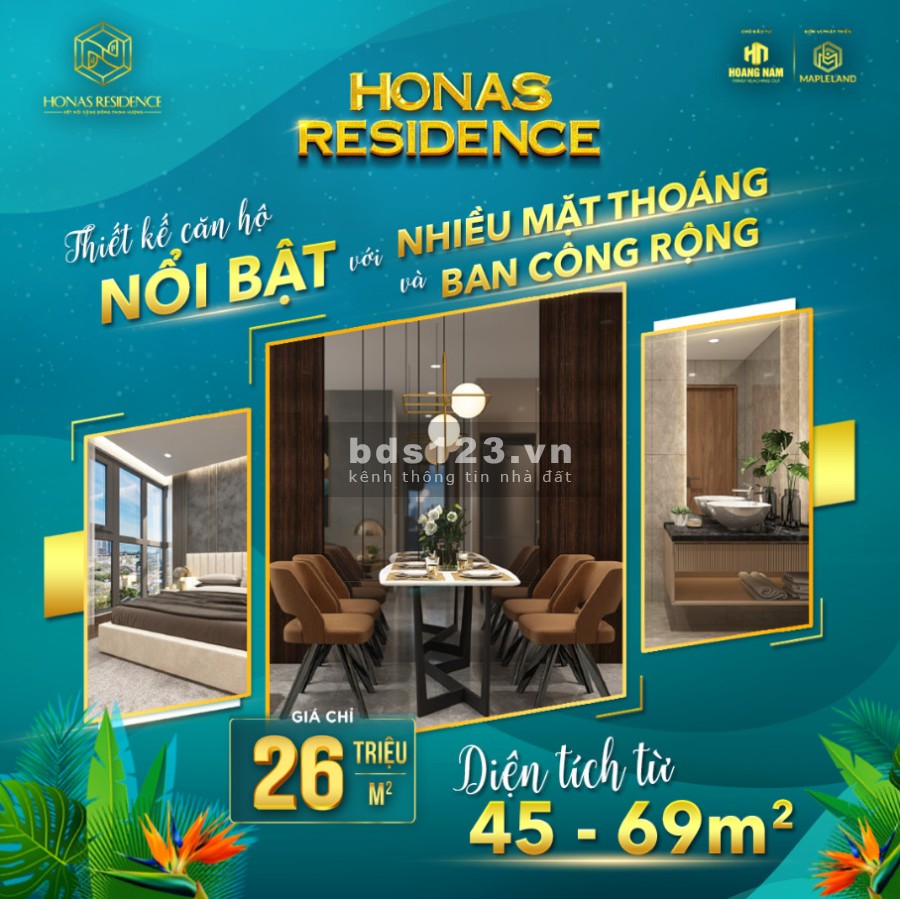 Mở bán căn hộ chung cư cao cấp Honas Residence Tân Vạn, Bình Dương, giá tốt đầu tư