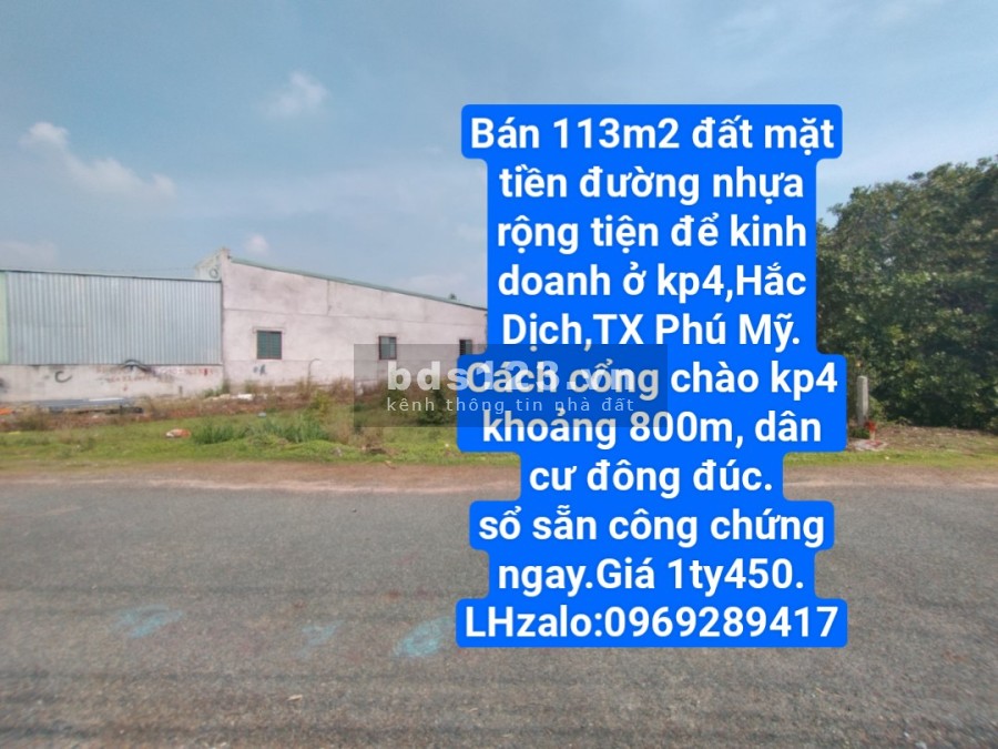 Bán lô đất mặt tiền rộng tiện để kinh doanh ở khu phố 4 Hắc Dịch, lh 0969289417