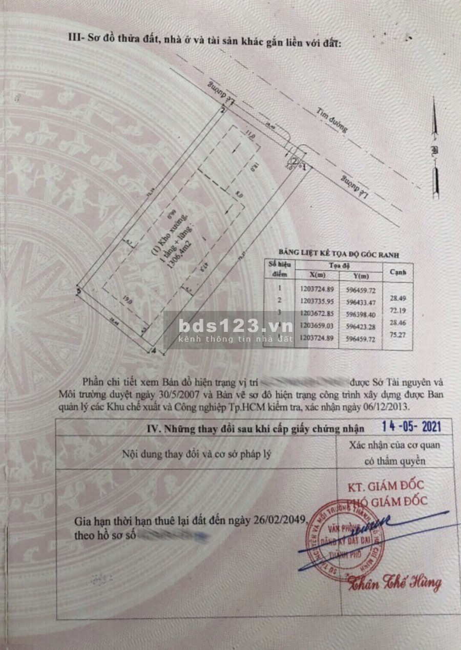 Bán nhà xưởng diện tích hơn 2000m2 trong khu công nghiệp Tân Thới Hiệp Quận 12