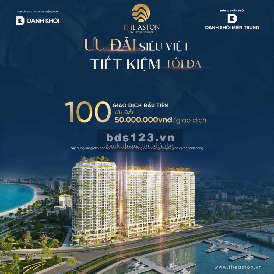 Bán chung cư cao cấp The Aston, thiết kế kiến trúc căn hộ biển đẹp nhất giá thoả thuận