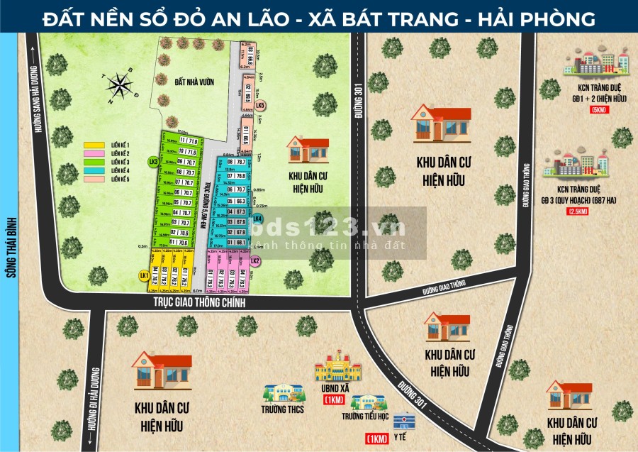 Bán lô đất nền Bát Trang, An Lão, sổ đỏ chính chủ, giá f0 chỉ từ 750 triệu đồng