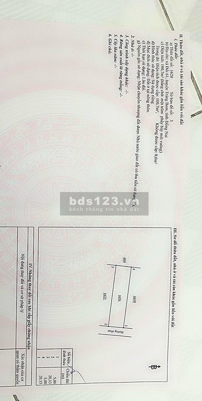 Đất sinh lời cao TRảng Bom, Đồng Nai đầu tư sinh lời gấp 4, liên hệ 0362998017