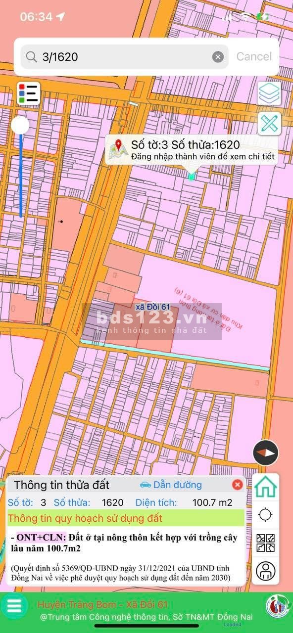 Đất sinh lời cao TRảng Bom, Đồng Nai đầu tư sinh lời gấp 4, liên hệ 0362998017
