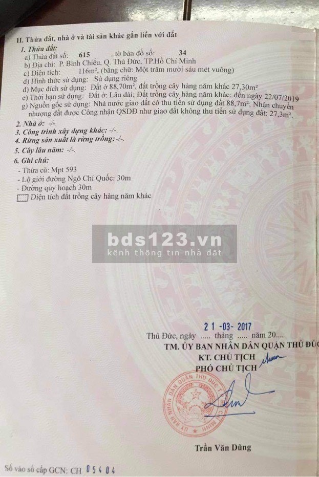 Bán nhanh lô đất đường Ngô Chí Quốc - Bình Chiểu - Thủ Đức - 0938.177.311