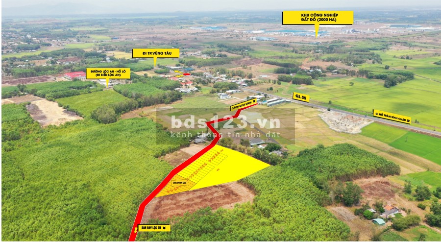 Cần bán đất nền đầu tư sinh lời cao gần khu công nghiệp Đất Đỏ 2000 Hecta
