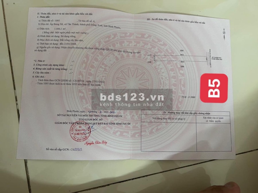 Cần bán đất tại trung tâm thành phố thành phố Đồng Xoài ngay cụm công nghiệp Thuận Phú