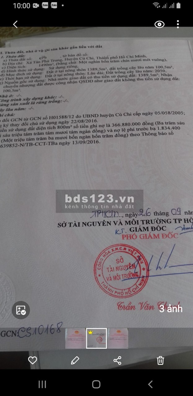 Bán kho xưởng tại xã Tân Phú trung, huyện Củ Chi diện tích đất 1490 mét vuông