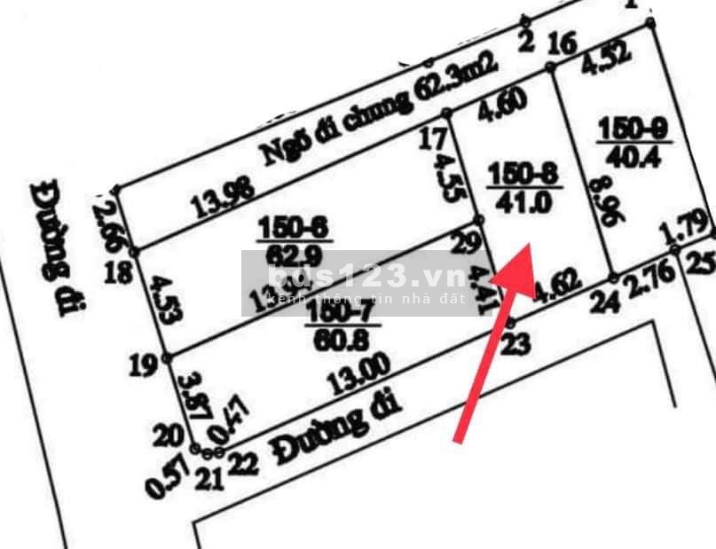 Diện tích 41m2 lô 2 mặt thoáng giá chỉ hơn 1 tỉ tại Ba Lương, Song Phương, Hoài Đức
