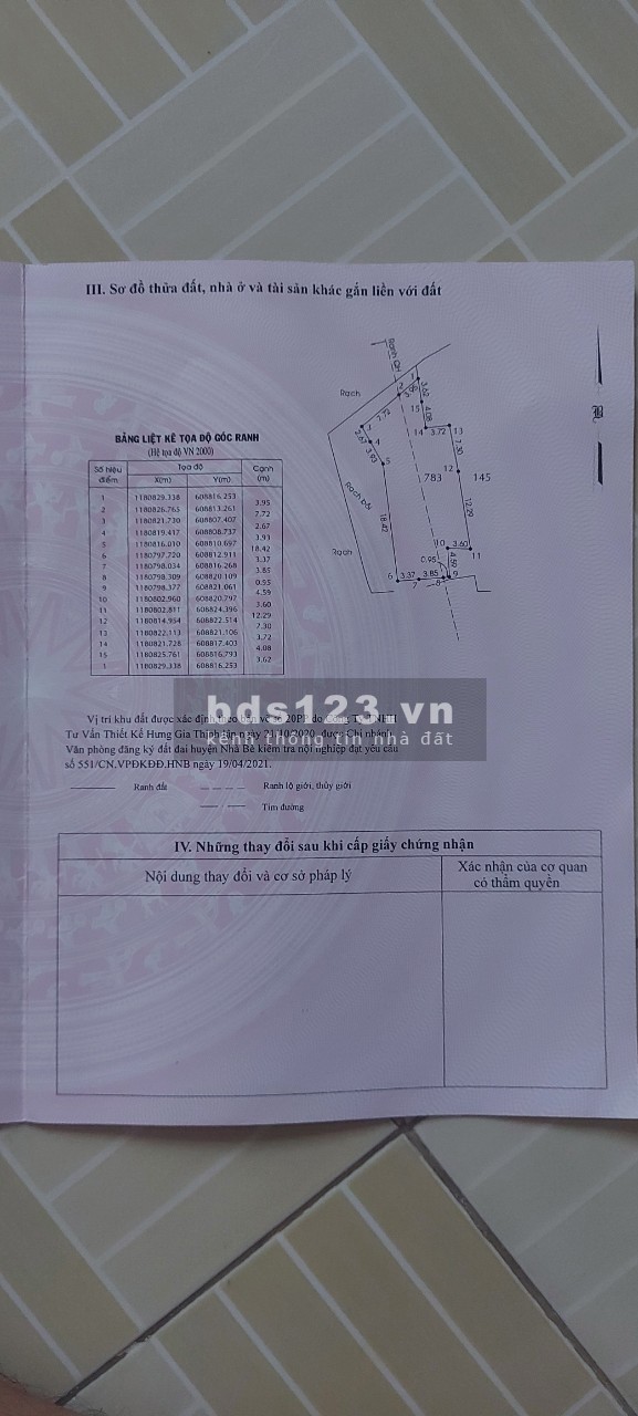 Tôi chính chủ cần tiền kinh doanh bán gấp đất lô nhì Nguyễn Bình, Nhà Bè