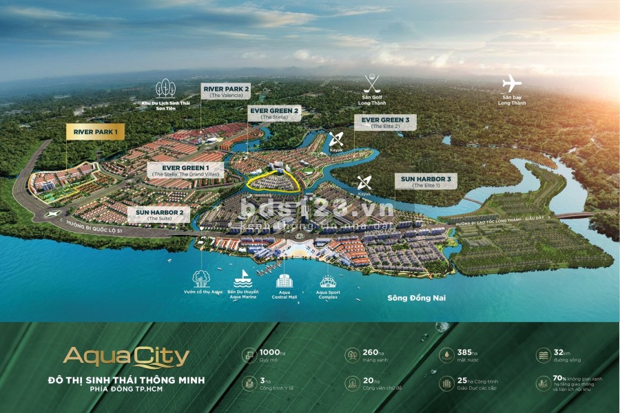 Aquacity vị trí đẹp giá tốt, nhà phố 8x20, biệt thự đơn lập 15x20, shophouse, dinh thự...