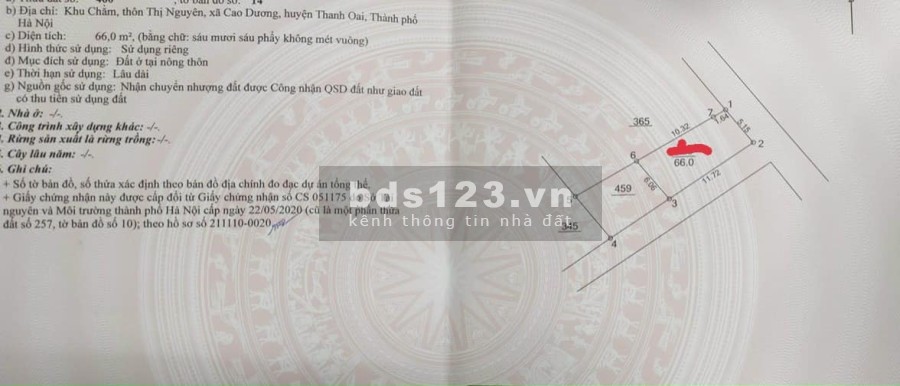 Cần tiền bán gấp mảnh đất hoa hậu lô góc không vết lỗi. Diện tích đẹp 66m2 nở hậu quá đẹp