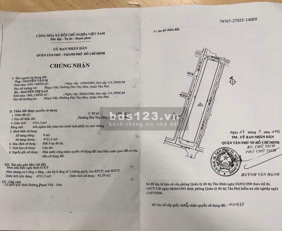 Căn hộ ở lầu 1/DT 41m2 mặt tiền đường Phạm Vấn giá 1,69 tỷ C/c chỉ có 2 lầu rất đẹp và thông thoáng