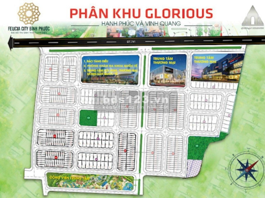 Bán gáp đất MT Đường DT741 Bình Phước, giá 750 triệu/100m2 siêu phẩm Felicia City Bình Phước