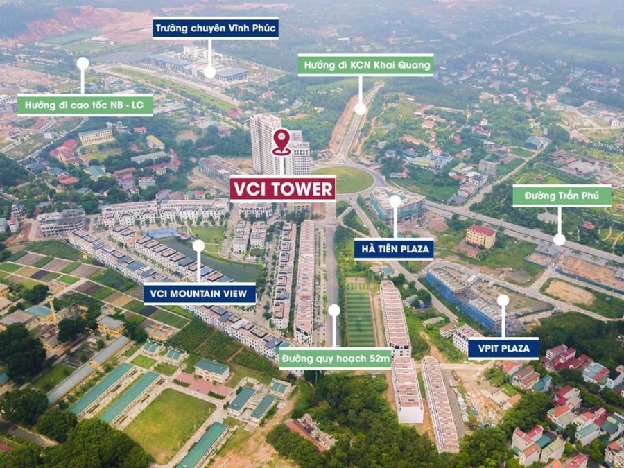 Bán chung cư VCI Tower thành phố Vĩnh Yên Vĩnh Phúc, hỗ trợ lãi suất 0% trong vòng 12 tháng