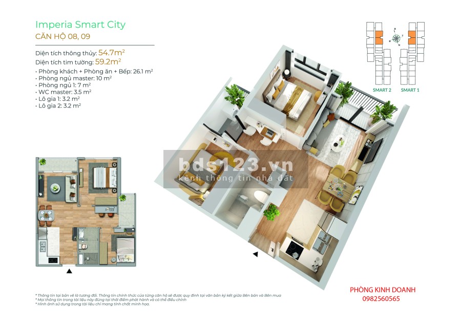 Chỉ 316 tr vốn ban đầu suất ngoại giao 2PN+1 vị trí trung tâm Vinhomes Smart City, LS 0%