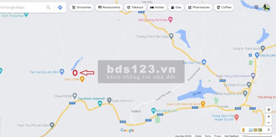 Bán mảnh đất diện tích 603 m2 tại xã Tân Châu, Di Linh, Lâm Đồng giá 920 triệu, lh 0912442669