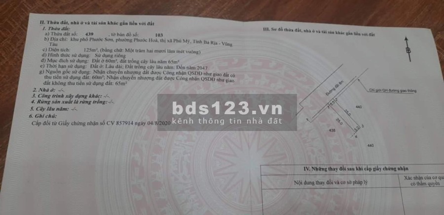 Lam Sơn Phước Hoà giá bán rẻ như cho cọc liền, pháp lý rõ ràng, minh bạch, sổ riêng không tranh chấp