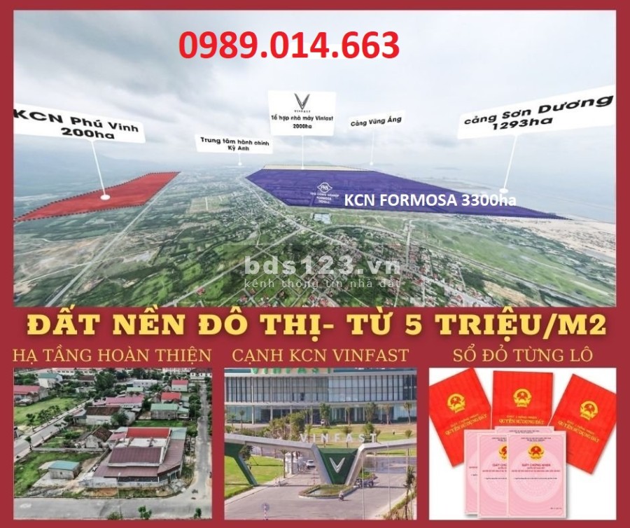 Đầu tư đất đô thị ven biển 100% sổ đổ gần khu công nghiệp ô tô điện Vinfast, khu dân cư