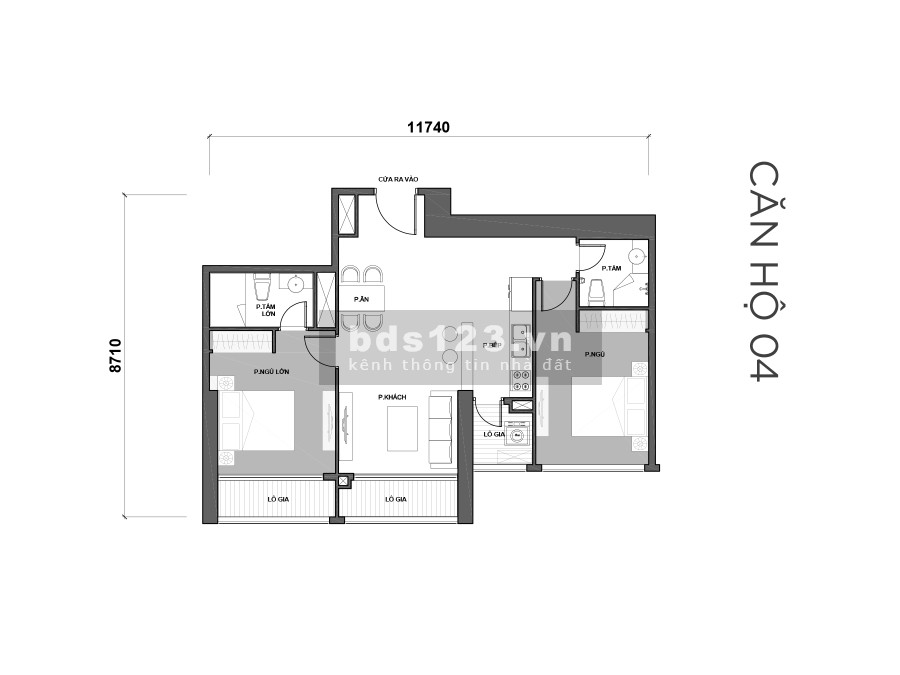 Bán căn hộ 2 phòng ngủ, 2 nhà vệ sinh chung cư Vinhomes Central Park giá đầu tư sinh lời