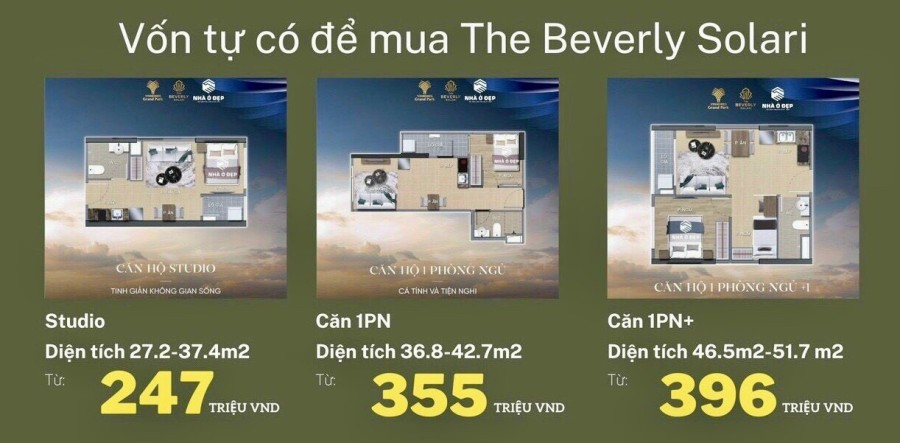 Căn hộ Beverly Solary - Vinhomes Q9 căn Studio thanh toán chỉ 247 triệu đến khi nhận nhà - tặng