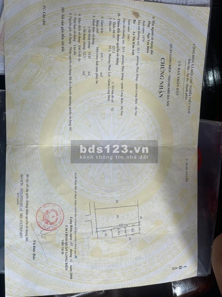 Bán 106m đất ngõ 83 Phúc Lợi, 10m ra đường ô tô thông tứ tung giá bán tiện đầu tư sinh lời