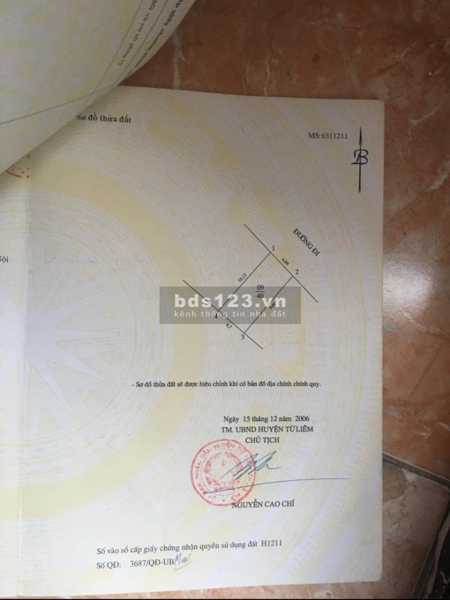 Bán nhà tặng đất phố Đồng Mê Mễ Trì Quận Nam Từ Liêm, liên hệ 0912237306, sổ nở hậu