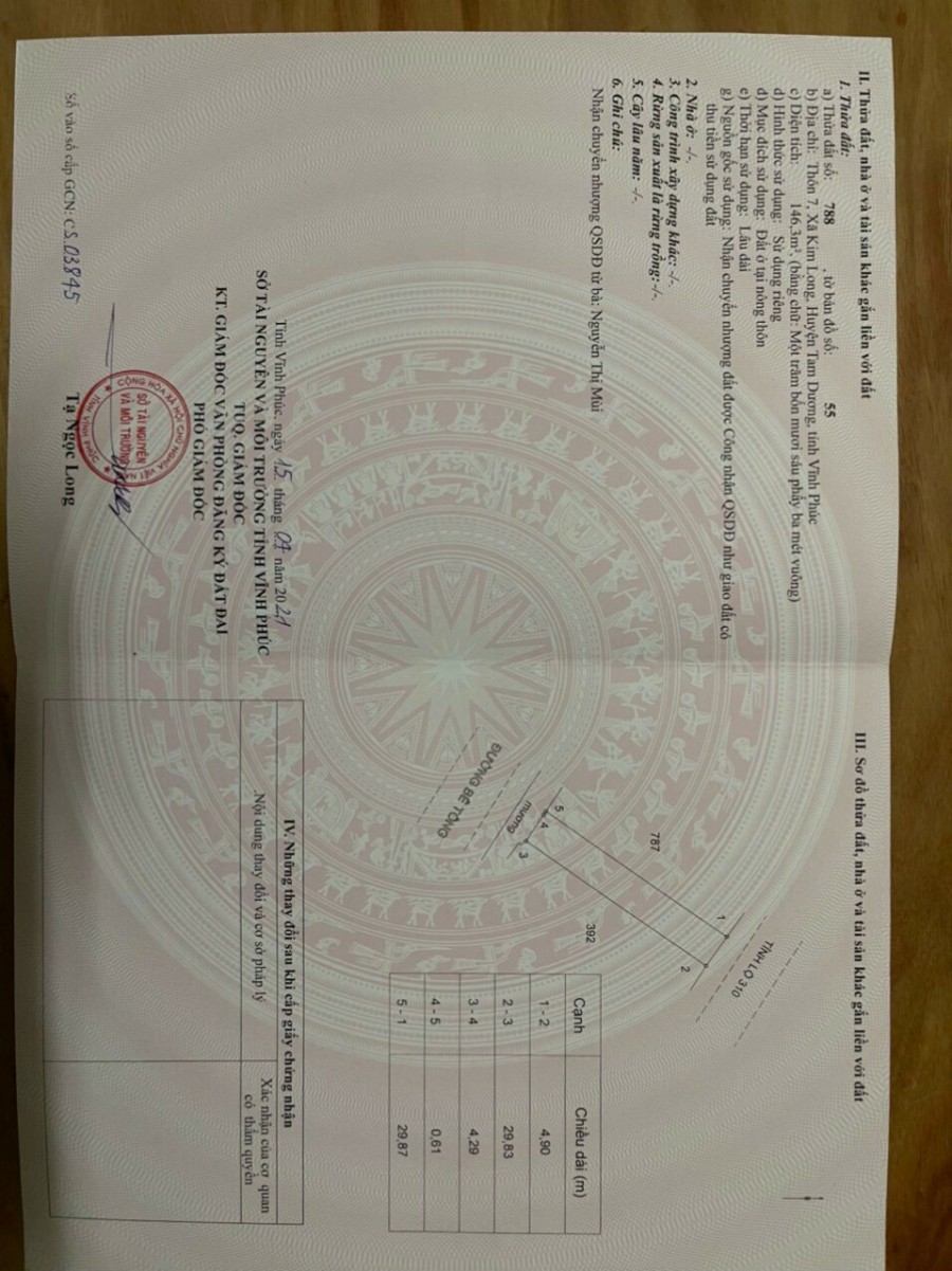 Bán đất Kim Long giá 2 tỷ 6, MT 5m, gần đường trục chính xã giá đầu tư sinh lời cao