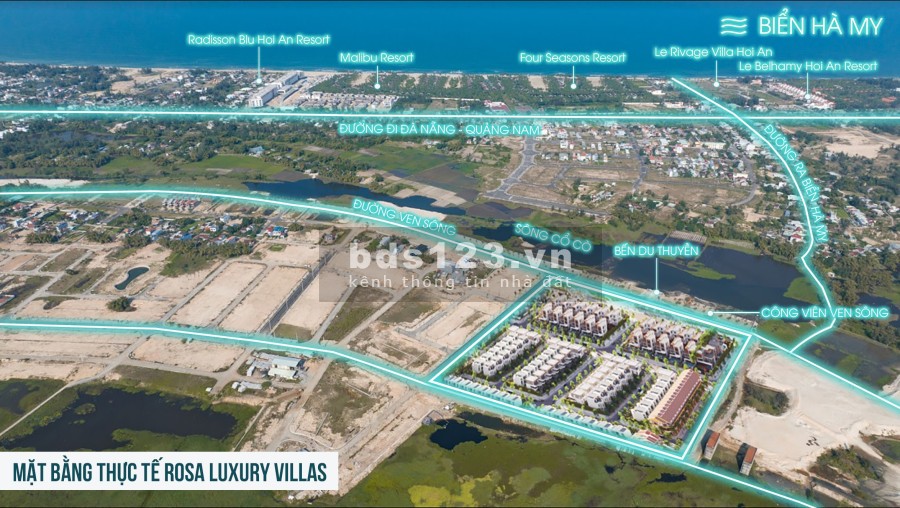 Đất nền biệt thự Rosa Luxury Villas Ven sông Cổ Cò Hội An, giá chỉ từ 22tr/m2, chiết khấu 9%
