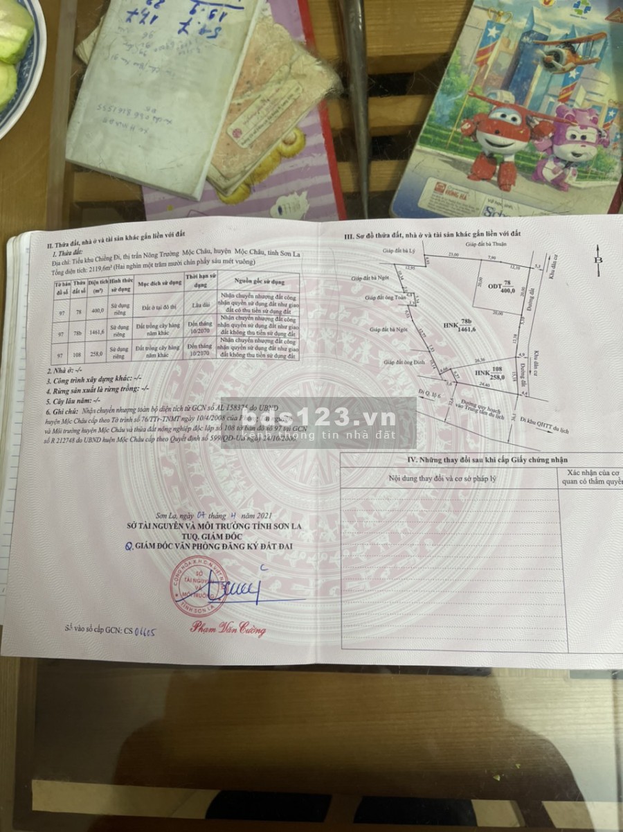 Lô đất cho nhà đầu Tư xây Khách Sạn tại ngã ba Quốc Lộ 6 Chiềng Đi Mộc Châu.