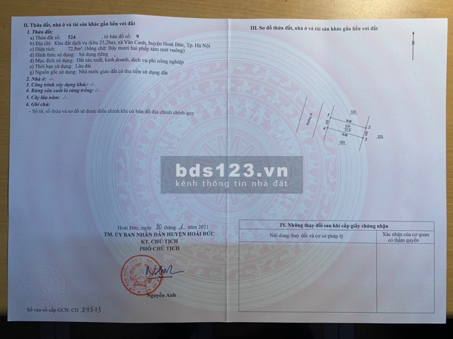 Bán gấp lô đất nền 72,8m2 đất dịch vụ Vân Canh mặt đường 30m vị trí kinh doanh cực đỉnh