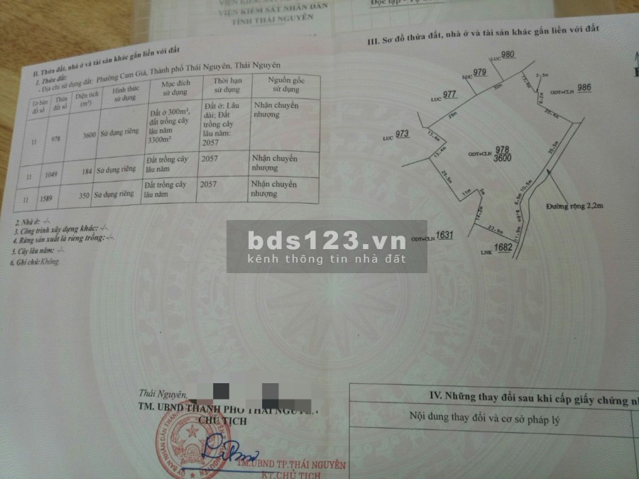 Bán nhà đất diện tích sử dụng 4000m2 tại Phường Cam Giá, Thành Phố Thái Nguyên
