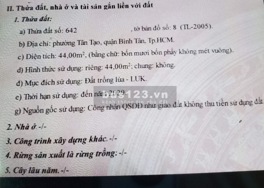 Bán đất Lê Đình Cẩn - Bình Tân giá 1.5 tỷ thương lượng, khu dân cư đông đúc