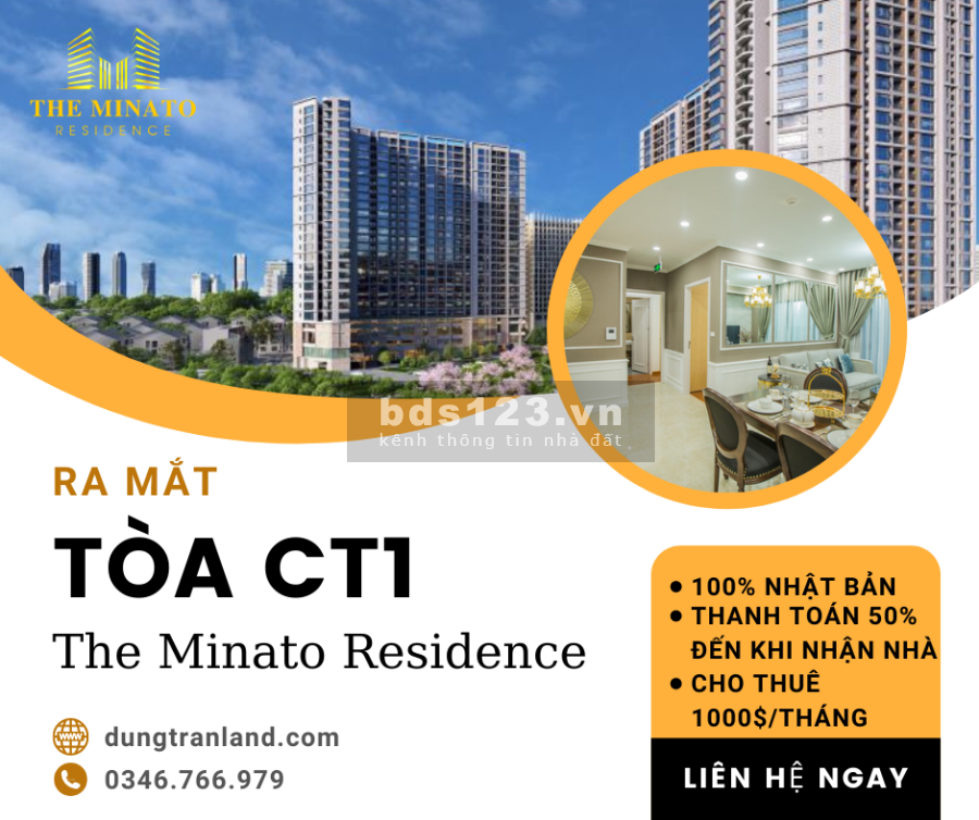 Ra mắt tòa CT1 dự án The Minato Residence. Liên hệ nhận thông tin: 0773201995