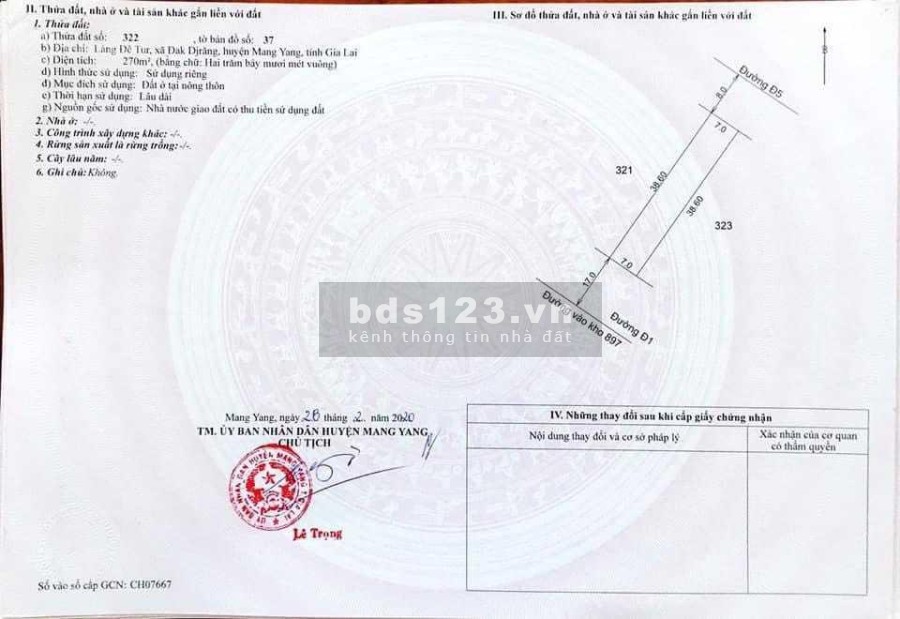 Đất nền 2 mặt tiền có sổ ven quốc lộ 19 Gia Lai giá tốt chỉ 5,2 triệu/m2 đầu tư sinh lời